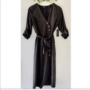 Lulu’s Asymmetrical Button Down Trench Dress Small